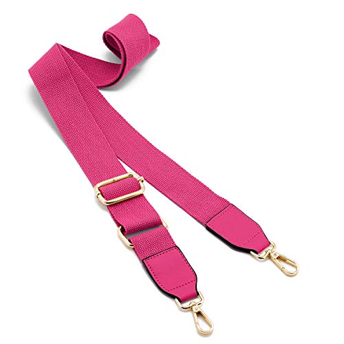 DEVPSISR Wide Shoulder Purse Strap Replacement Adjustable Belt Canvas Bag Crossbody Handbag - color: Leather Buckle-rose Red