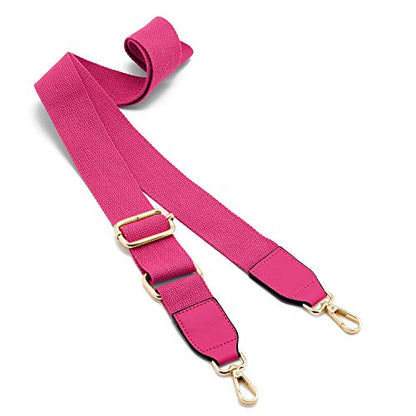 DEVPSISR Wide Shoulder Purse Strap Replacement Adjustable Belt Canvas Bag Crossbody Handbag - color: Leather Buckle-rose Red