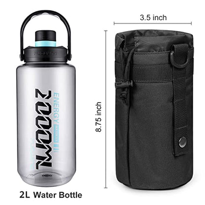 3 Pack Molle Pouch Combo Water Bottle Pouch Holder Tactical Molle Pouches Compact Utility Waist Bag Pack - color: Combo A:Black