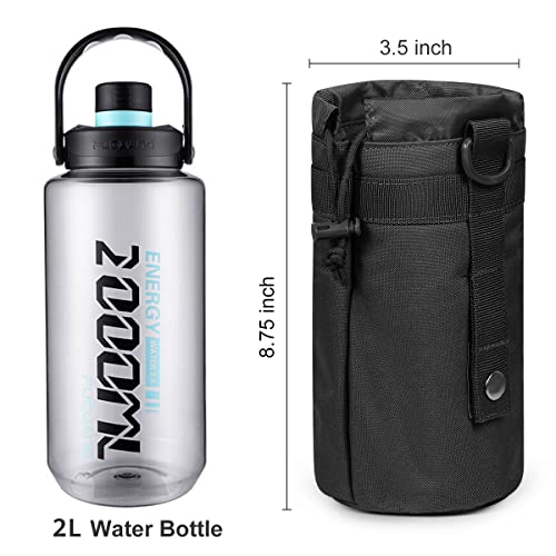 3 Pack Molle Pouch Combo Water Bottle Pouch Holder Tactical Molle Pouches Compact Utility Waist Bag Pack - color: Combo D:Black