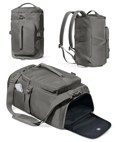 Gym Bag for Women with Shoe Compartment and Wet Pocket Convertible Gym Backpack workout Duffel Bag Multiple Pockets 30L - color: Dark Grey