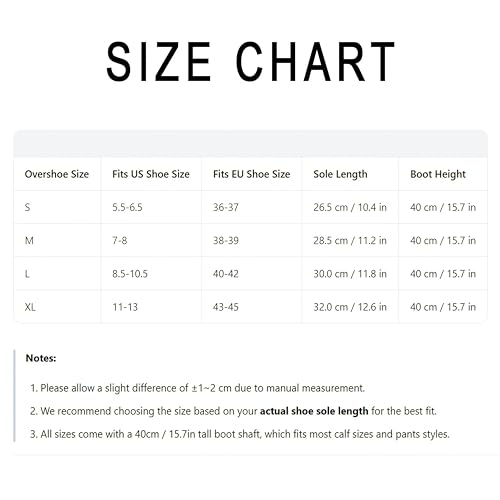High Waterproof Rain Boot Covers, Heavy Duty Reusable Shoe Covers for Rain Snow Mud, Anti Slip Elastic Overshoes for Outdoor Cycling Walking - size: Large