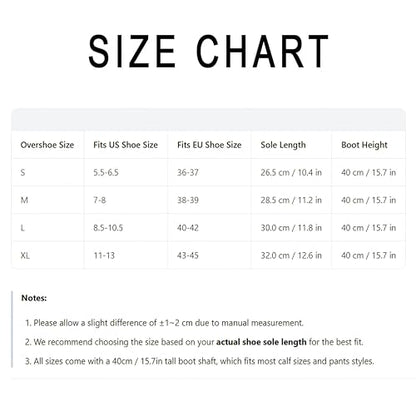 High Waterproof Rain Boot Covers, Heavy Duty Reusable Shoe Covers for Rain Snow Mud, Anti Slip Elastic Overshoes for Outdoor Cycling Walking - size: Large