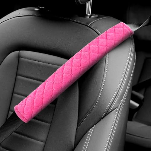 surpassme Car Seat Belt Pads Cover, 2PCS 15in Extra Length Seat Belt Shoulder Strap Covers Protector to Release Stress to Neck and Shoulder for a Safety Driving (Pink) - color: Pink, size: 2pcs-15.5 inches
