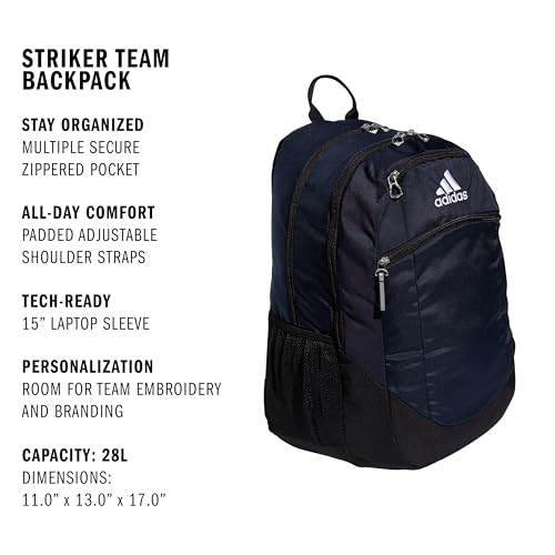 adidas Unisex Striker II Team Backpack, Team Navy Blue, One Size - color: Navy Blue/Black/White/2.0 (28l)