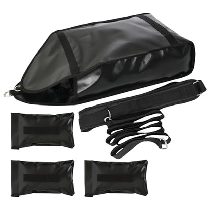 Training Weight Sled With Adjustable Strap, Sandbags, Pvc Leather Drag Bag, Waist Belt, Dimensions 22.44 X 11.81 In / 57 X 30 Cm