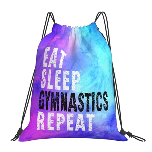 Gymnastics Drawstring Backpack Light Gym String Bag Pink Water Resistant Sackpack Sport Yoga Daypack For Womens Mens - color: Gymnastics5
