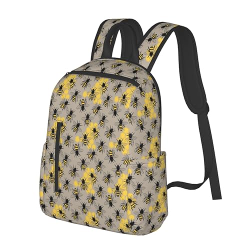 Compact Urban Commute Backpack Bee, Slim Fit Laptop Daypack for Office Business Casual Daily Wear Men Women - color: Picture (1423)