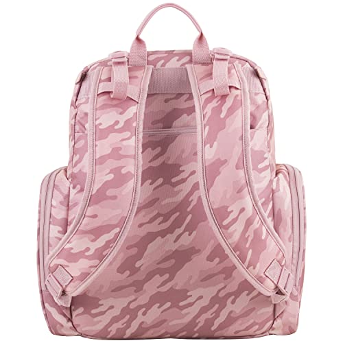 BODHI Baby Tech Top Loader Diaper Bag Backpack with removable changing pad, Unisex, for Moms and Dads - Pink Camo - color: Pink