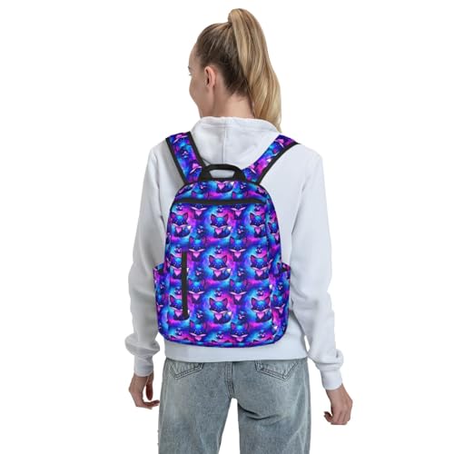 Stylish Daily Shoulder Backpack Galaxy Fox Pattern, Practical Multi-scene Daypack for Road Trip Picnic Walking Men Women - color: Picture (821)