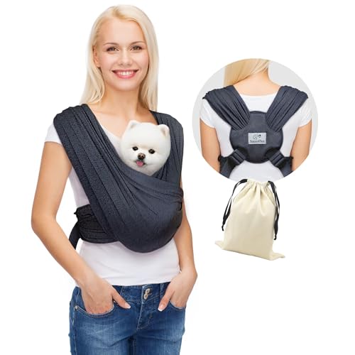 AnccoPlus Dog Carriers for Small Dogs, Front Facing Cat Carrier, Hands Free Dog Carrier, Size Adjustable Pet Carrier, Reducing Back Pain, Soft Cotton, Safe Small Dog Carrier(Regular, Charcoal Black) - color: Charcoal Black, size: Regular