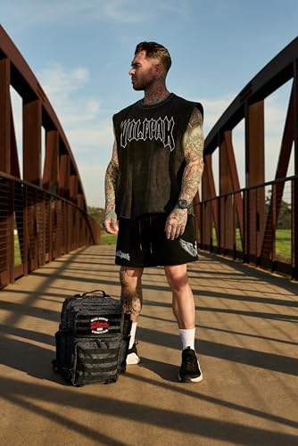 WOLFpak 25L Athletic Gym Backpack (Strength Club) Durable 1000D Waterproof Oxford Material w/MOLLE Webbing, Laptop Pocket & Dual Cup Holders, Durable Fitness/Travel/Military Daypack - color: Strength Club