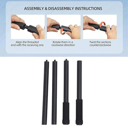 PerGar Yoga Stick, Adjustable Mobility Stick, Yoga Stretching with Foam Handles for Exercise, Balance