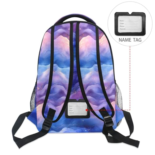 Backpacks for Women Men Fashion Laptop Bookbag with Chest Strap Gift Men & Women Blue Purple - color: Multicolor08
