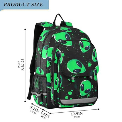 ALAZA Alien Space Doodle Fun Laptop Backpack Purse for Women Men Travel Bag Casual Daypack with Compartment & Multiple Pockets - color: Alien