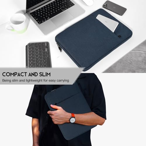 14 inch Waterpoof Laptop Sleeve Case for Dell XPS 15, Insprion 14, Latitude 14, Lenovo Flex 5 14, ideapad 14, HP Chromebook 14, ASUS Vivobook 14, HP Acer Lenovo Dell 14 inch Computer Carrying Bag - color: Navy Blue, size: 14 inch