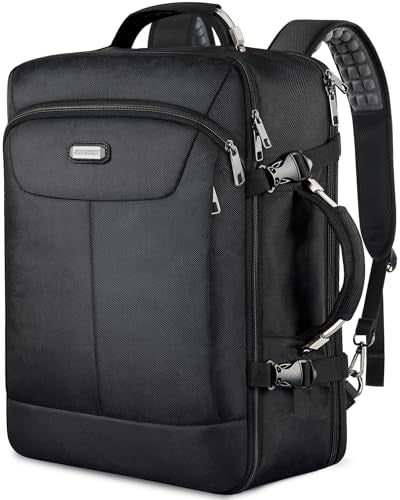 VECKUSON 40L Carry-On Backpack - TSA Approved for Flights, RFID Anti-Theft, Fits 17.3" Laptop, 19.7x13x6in, Heavy-Duty Weekender for Men/Women (Black) - color: Black