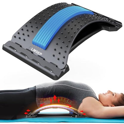 LMSEP Back Stretcher for Lower Back Pain Relief, Multi Level Back Cracker Board for Herniated Disc, Scoliosis, Spine Decompression, Back Cracking Device, Upper and Lower Back Stretcher