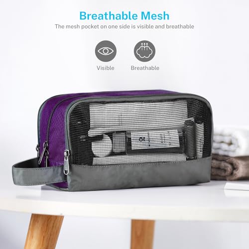 Gonex Travel Toiletry Bag Nylon, Shaving Bag Toiletry Organizer Deep Purple - color: Deep Purple