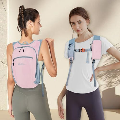 Hiking Backpack 10L/15L Small Daypack Lightweight Packable Travel Foldable Water Resistan for Women Men (Pink, 15L) - color: Pink, size: 15L