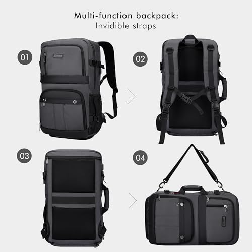 WITZMAN Carry on Travel Backpack for Men Women Laptop Backpack with USB Charging Port Airline Approved(B683 Silvery Grey) - color: Silvery Grey