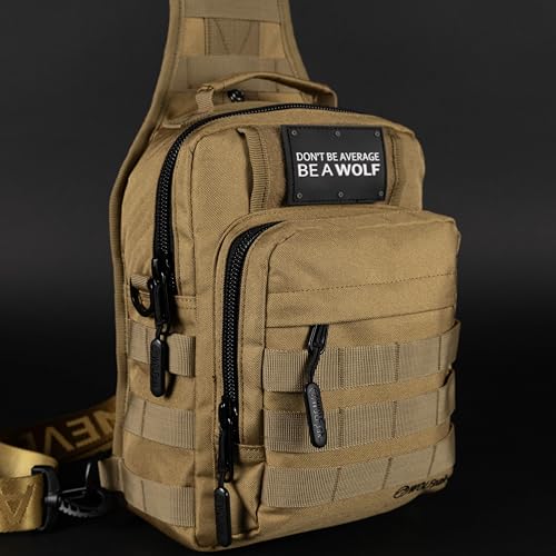 WOLFpak Tactical Sling Bag for Concealed Carry, EDC | Everday Crossbody Daypack - color: Khaki