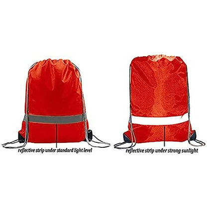 BeeGreen Drawstring Backpack Bags 20,30,50 Packs Reflective String Bags for Gym Sport Trip Cinch Sack DIY for Women Men - color: Red Flective