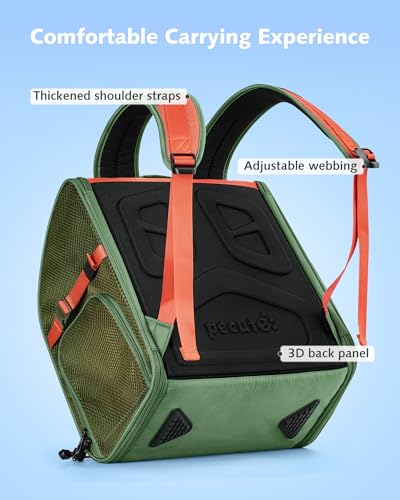 Pecute Small Pet Carrier, Breathable Bearded Dragon Carrier, with Transparent Bubble & Steel Frame, Safety Lock for Hamster, Rabbit, Guinea Pig, Kitten, Puppy, Ideal for Travel/Vet Visits/Camp, Green - color: Green