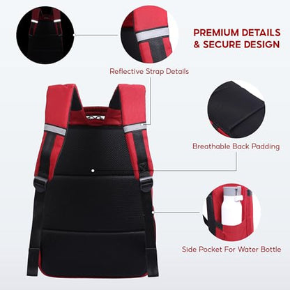 SAKOS Frontier 14 inch Laptop Backpack, Professional Travel Backpack Carry on Flight - TSA Approved, Water Repellent Laptop Backpack for Men & Women, College Backpack with Laptop Compartment - Red - color: 4. Frontier - Red