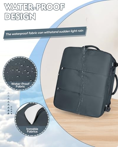 suradar Travel Backpack for Women Men,Carry On Backpack Flight Approved Hiking Backpack Rucksack Casual Daypack Personal Item Travel Weekender Essentials Backpacks Grey Blue - color: A11-grey Blue, size: Large