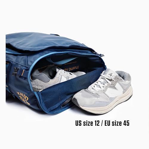 Utility Duffle Bag 40L, Convertible Backpack for Travel, Gym & Commute, Water Repellent - color: Blue Abyss