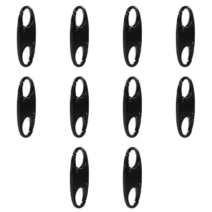 10Pack Anti-Theft Zipper Clips | Mini Locks, Metal Zipper Pull Replacements for Luggage Backpack Purse, Rust-Proof Travel Luggage Lock, Black
