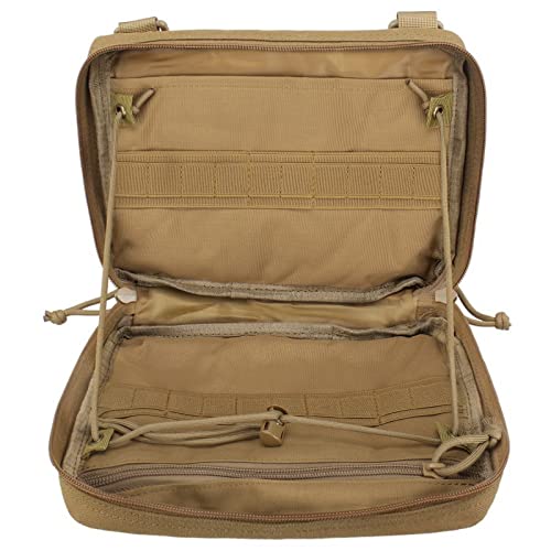 WYNEX Tactical Admin Molle Pouch, Medical EDC EMT Utility Bag Shell Design Attachment Pouches 1000D Nylon Hiking Belt Bags - color: Khaki