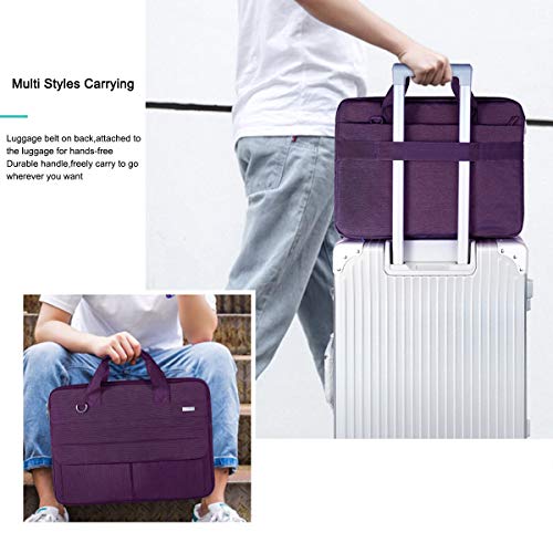 LANDICI Laptop Bag Case 15.6 Inch with Shoulder Strap, Slim Waterproof Computer Sleeve Cover Compatible with MacBook Pro 15/16, MacBook Air 15, 15-16 Inch HP Acer Dell Lenovo Laptop, Women, Purple - color: Purple, size: 14-15.6 Inch
