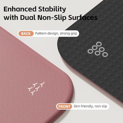 Extra Thick 10mm Foldable Yoga Mat, SGS Certified POE Non-Slip Mat, Multi-Purpose Exercise & Fitness Mats for Studio or Home - color: Deep Pink-74"L x 26"W x 0.4"Th
