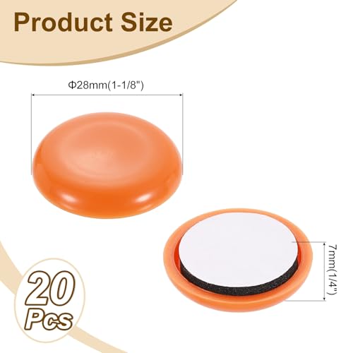 uxcell 20Pcs Furniture Sliders, 1-1/8 Inch Round Self-Adhesive Carpet Furniture Moving Pads Gliders Floor Protectors for Carpeted Tile Vinyl Hardwood Floors, Orange - size: 1-1/8 Inch