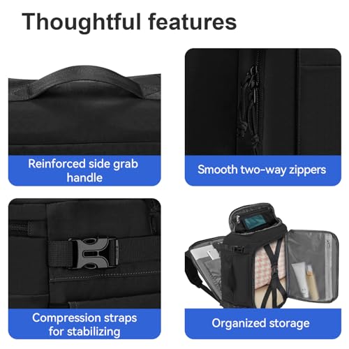 Carry On Travel Backpack with Shoe Compartment Flight Approved Laptop Backpack Expandable Work Business Backpack for Women Men Casual Daypack, Black - color: Black, style: A