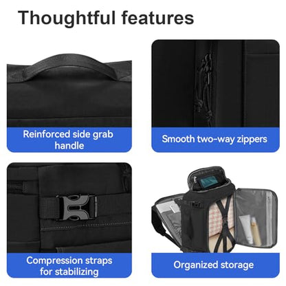 Carry On Travel Backpack with Shoe Compartment Flight Approved Laptop Backpack Expandable Work Business Backpack for Women Men Casual Daypack, Black - color: Black, style: A