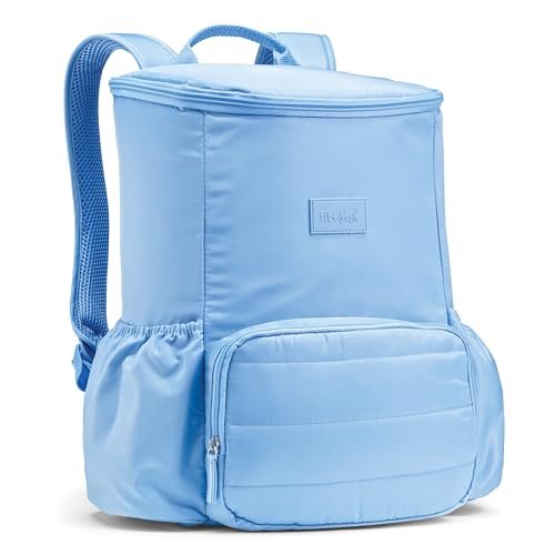 Fit & Fresh Insulated Backpack Soft Cooler – Leak-Resistant Beach & Travel Bag for Women, 24 Can Capacity Picnic & Cooler Bag - color: Cornflower