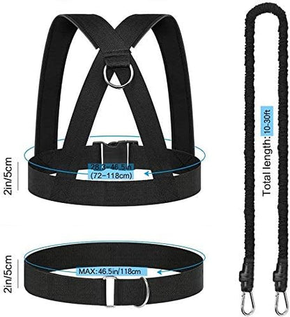 Resistance Training Rope Explosive Force Bounce Physical Training Resistance Rope Improving Speed, Stamina and Strength - color: Black-9.8FT Kit