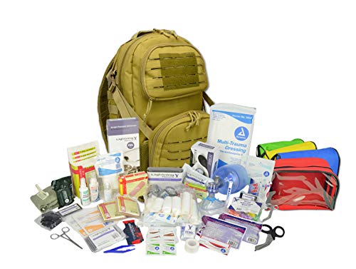 Lightning X Stocked Modular Trauma & Bleeding First Aid Responder Medical Backpack + Kit - TAN - color: Tan