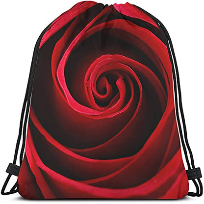 Red Rose Drawstring Bags Backpack Bag Floral Blossom Aroma Romantic Beautiful Elegant Natural Plant Pattern Sport Gym Sack Drawstring Bag String Bag Yoga Bag for Men Women - color: Multi-a31