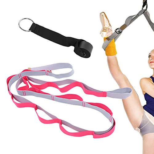 Yoga Stretching Strap, Yoga Strap for Flexibility and Balance, 3.1m Oxford Cloth Leg Stretcher with Foam - Covered Snap Ring, for Dance Gymnastics Physical Therapy and - color: Red