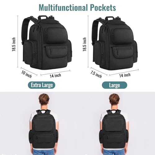 Mancro Diaper Bag Backpack, Extra Large Capacity Baby Diaper Backpack with 2 Insulated Pockets and Stroller Strap, Water Resistant Mens Diaper Bag for Travel，Black - color: Black, size: X-Large