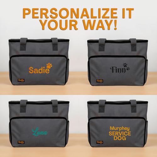 Customized Dog Travel Bag - You Name It and We Make It, Your Own Personalized Pet Travel Bag, Make It Special for You and Your Pet. (Dark Grey) - color: Personalized Charcoal