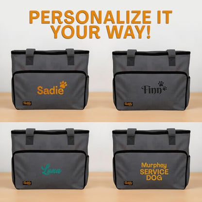 Customized Dog Travel Bag - You Name It and We Make It, Your Own Personalized Pet Travel Bag, Make It Special for You and Your Pet. (Dark Grey) - color: Personalized Charcoal