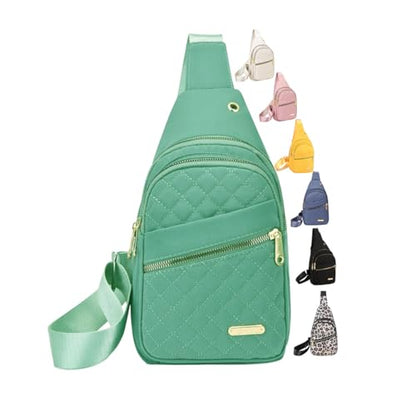Crossbody Small Sling Backpack Sling Bag for Women Men, Chest Bag Daypack Crossbody for Travel Sport Running Hiking (Green) - color: Green