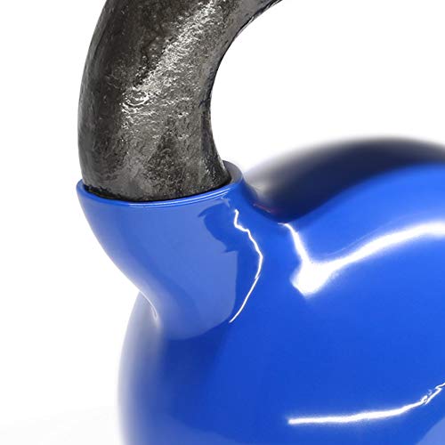 Yes4All Kettlebell, Vinyl Coated Kettlebell Cast Iron Sets with Stable Flat Bottom for Full Body Workout, Push up, Grip Strength Training & Weights Exercises - color: Blue, style: 20 - 25lb