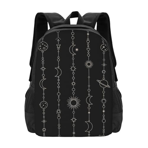 Compact Commute Backpack Sun Moon Stars Witch, Multipurpose Large Volume Anti Theft Daypack Carry On Bag for Office Work Urban Daily Use - color: Design (1030)
