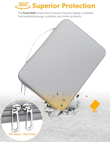 HYZUO 13.3-14 Inch Hard Shell Case Laptop Sleeve for MacBook Pro 14 M5/M4/M3/M2/M1 Pro/Max A3426 A3427 2026-2021, MacBook Pro/Air 13, Dell Pro 13/14 Premium, 13.8"-13" Surface Laptop, Rock Gray - color: Rock Gray, size: 13.3-14 Inch
